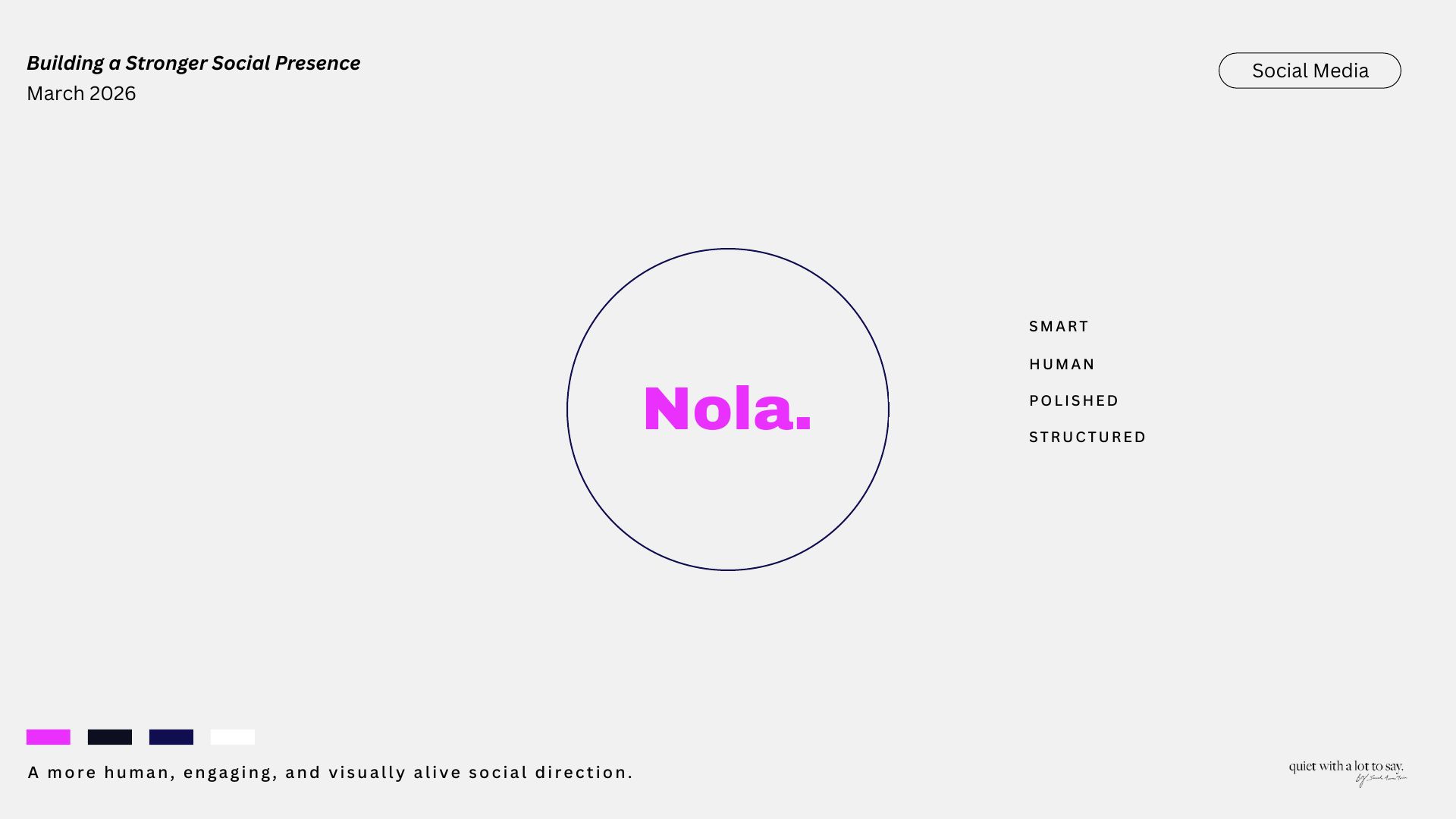 Nola social direction deck, slide 1 of 17
