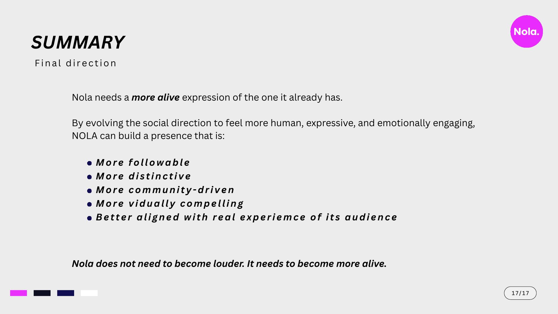 Nola social direction deck, slide 17 of 17