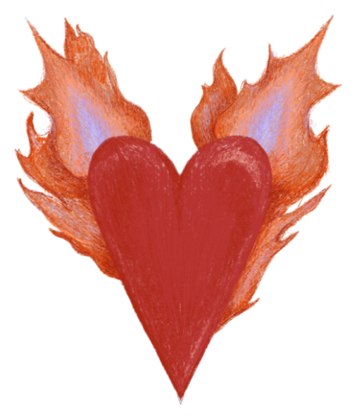 Sezzy’s House Fireheart — a red heart with flames